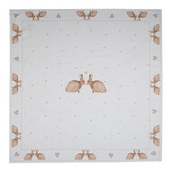 Clayre & Eef | Vierkant Tafelkleed Beige Bruin 100x100 cm | BSLC01