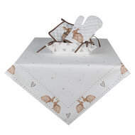 Clayre & Eef | Vierkant Tafelkleed Beige Bruin 100x100 cm | BSLC01