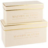 Dekoratief | Set 2 dozen RH, 'Maison De Luxe', beige, 24x12x12cm | A225891