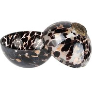 Dekoratief | Kerstbal pot m/deksel 'Blurred Brown', glas, 13x13x14cm | A238005