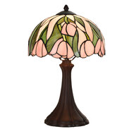 Clayre & Eef | Tiffany Tafellamp Roze ø 27x40 cm E14/max 1x40W | 5LL-6307