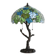 Clayre & Eef | Tiffany Tafellamp Groen ø 40x60 cm E27/max 2x60W | 5LL-6312