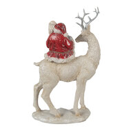 Clayre &amp; Eef   | Kerstdecoratie Kerstman Rood Wit 20x9x31 cm | 6PR3955