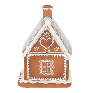 Clayre &amp; Eef   | Decoratie Huis met LED Bruin 13x13x18 cm/ 3xAAA | 6PR3974