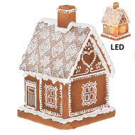 Clayre &amp; Eef   | Decoratie Huis met LED Bruin 13x13x18 cm/ 3xAAA | 6PR3974