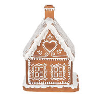 Clayre &amp; Eef   | Decoratie Huis met LED Bruin 13x13x18 cm/ 3xAAA | 6PR3974
