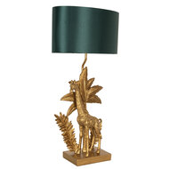 Clayre & Eef | Tafellamp Giraf Goudkleurig Groen 33x20x67 cm E27/max 1x60W | 5LMC0023