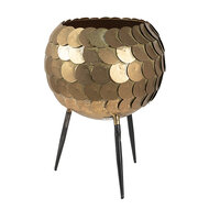 Clayre & Eef | Planthouder Goudkleurig Zwart ø 22x28 cm | 6Y5409