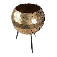 Clayre & Eef | Planthouder Goudkleurig Zwart ø 22x28 cm | 6Y5409