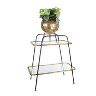 Clayre & Eef | Planthouder Goudkleurig Zwart ø 22x28 cm | 6Y5409
