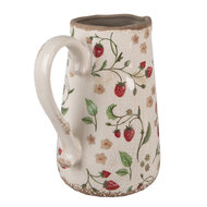 Clayre &amp; Eef   | Decoratieve Schenkkan Beige Rood 21x15x23 cm | 6CE1633L