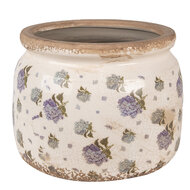 Clayre & Eef | Bloempot Binnen Beige Blauw ø 20x15 cm | 6CE1639L