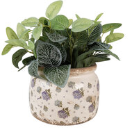 Clayre & Eef | Bloempot Binnen Beige Blauw ø 20x15 cm | 6CE1639L