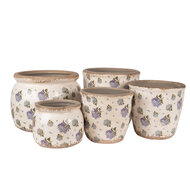 Clayre & Eef | Bloempot Binnen Beige Blauw ø 20x15 cm | 6CE1639L
