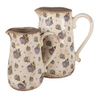 Clayre & Eef | Decoratieve Schenkkan Beige Blauw 21x15x23 cm | 6CE1640L