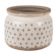 Clayre & Eef | Bloempot Binnen Beige Zwart ø 20x15 cm | 6CE1653L