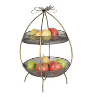 Clayre & Eef | Etagère 2 laags Goudkleurig ø 34x51 cm | 6Y5326