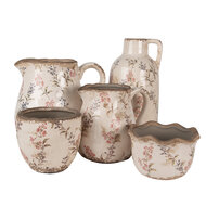 Clayre & Eef | Bloempot Binnen Beige Roze ø 13x11 cm | 6CE1615S