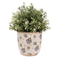 Clayre & Eef | Bloempot Binnen Beige Blauw ø 13x12 cm | 6CE1638S
