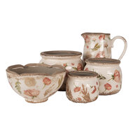 Clayre &amp; Eef   | Bloempot Binnen Beige Roze &oslash; 21x12 cm | 6CE1626M