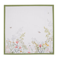Clayre & Eef | Servetten Katoen (6) Wit Groen 40x40 cm | WFF43