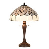 Clayre & Eef | Tiffany Tafellamp Grijs ø 40x58 cm E27/max 2x60W | 5LL-6330