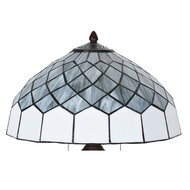 Clayre & Eef | Tiffany Tafellamp Grijs ø 40x58 cm E27/max 2x60W | 5LL-6330