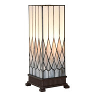 Clayre & Eef | Tiffany Tafellamp Grijs 18x18x45 cm E27/max 1x40W | 5LL-6332