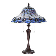 Clayre & Eef | Tiffany Tafellamp Blauw ø 40x60 cm E27/max 2x60W | 5LL-6338