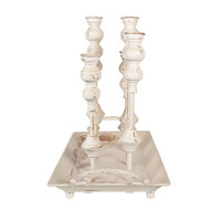 Clayre & Eef | Kandelaar Wit 55x26x43 cm | 65214