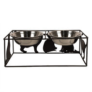 Clayre & Eef | Voerbak Kat Zwart 38x20x14 cm / 2x500 ml | 6Y5432