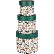 Dekoratief | Set 3 tondozen 'Warm Leaves', karton, 23x23x20cm | A240211