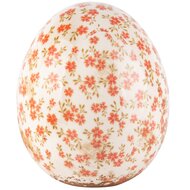 Dekoratief | Deco ei 'Tiny Red Flowers', keramiek, 14x14x16cm | A240834