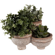 Clayre & Eef | Bloempot Binnen Beige Bruin 27x29x17 cm | 6PR5062