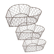 Clayre & Eef | Manden Bruin (set van 3) 25x23x11 / 22x20x10 / 19x18x8 cm | 6Y5483