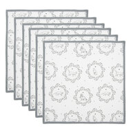 Clayre & Eef | Servetten Katoen Set van 6 Wit Grijs 40x40 cm | LGC43