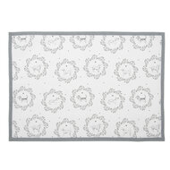 Clayre & Eef | Placemats Set van 6 Wit Grijs 48x33 cm | LGD40
