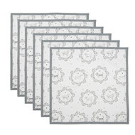 Clayre & Eef | Servetten Katoen Set van 6 Wit Grijs 40x40 cm | LGD43