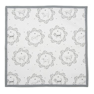 Clayre & Eef | Servetten Katoen Set van 6 Wit Grijs 40x40 cm | LGD43