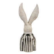 Clayre &amp; Eef   | Decoratie beeld Konijn Wit Goudkleurig zwart 16x14x42 cm | 6PR4090