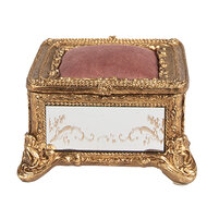 Clayre &amp; Eef   | Sieradendoos Goudkleurig 12x12x7 cm | 6PR4132