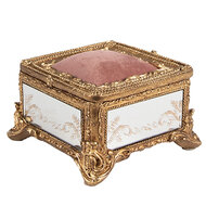 Clayre &amp; Eef   | Sieradendoos Goudkleurig 12x12x7 cm | 6PR4132