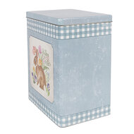 Clayre & Eef | Blikken Bewaardoos Blauw Roze (2) 21x15x25 / 18x13x22 cm | 6Y5508