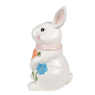 Clayre & Eef | Voorraadpot wit Roze 16x15x29 cm | 6CE1703