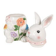Clayre & Eef | Voorraadpot wit Roze 16x15x29 cm | 6CE1703