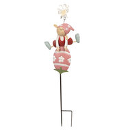 Clayre & Eef | Tuinsteker Kabouter Roze 24x7x84 cm | 5Y1223