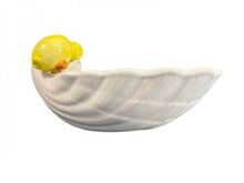 Pisa grote schelp schaal Citroen XXL aardewerk wit 40 x 30 cm | LA32 | Piccobella Italiaans servies