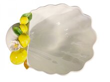 Pisa grote schelp schaal Citroen XXL aardewerk wit 40 x 30 cm | LA32 | Piccobella Italiaans servies