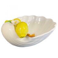 Pisa grote schelp schaal Citroen XXL aardewerk wit 40 x 30 cm | LA32 | Piccobella Italiaans servies