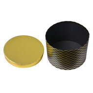 Clayre & Eef | Hoedendoos Set van 3 Goudkleurig Zwart ø 25x17 / ø 23x16 / ø 21x14 cm | 65458